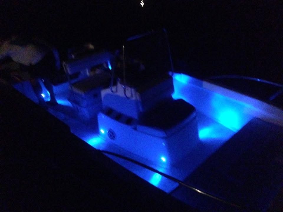 Marine audio and LED lighting install on a boat